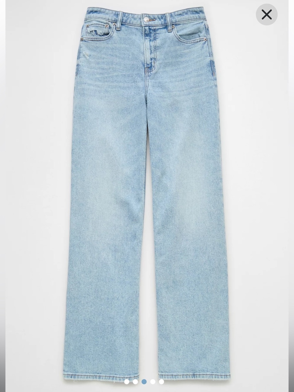 New ! American Eagle Stretch Super High-Waisted Baggy Wide-Leg Jean Salty Air 6S - Picture 14 of 14